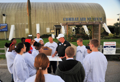 ROTC Students receiving briefing before 5K Run